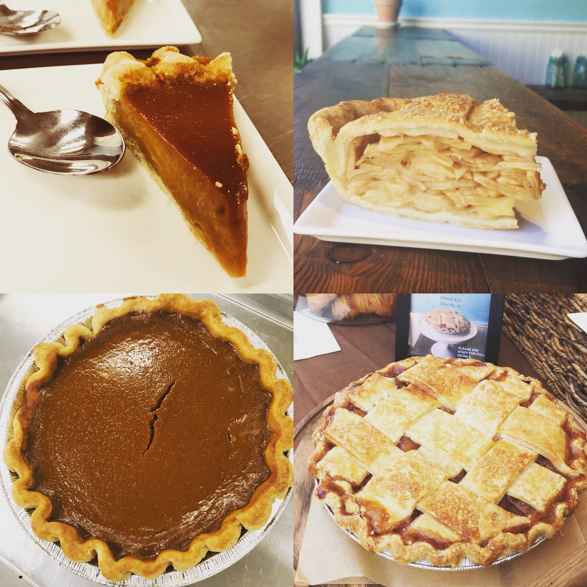 2ndStoryBakery's tweet photo. Come by our shop tomorrow morning and sample our #appleginger &amp; #brownbutter #pumpkin #organic #pies - taste &amp; try before you buy as they say! We’re taking orders for #thanksgiving - limited samples so pop in early we open at 7am https://t.co/DBzv0mDPw0 https://t.co/OIqIBbUV37