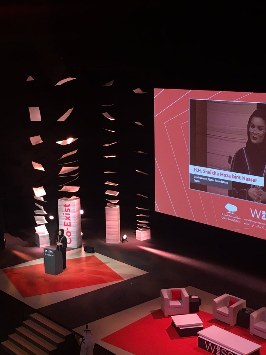 QF's tweet photo. "A blockade is imposed on Qatar since the 5th of June. Some wanted to make matters difficult for us, yet it was only difficult for them. They wanted us to change, yet we remain unchanged." Her Highness Sheikha Moza bint Nasser at the #WISE17 opening ceremony https://t.co/bnnseduh6M