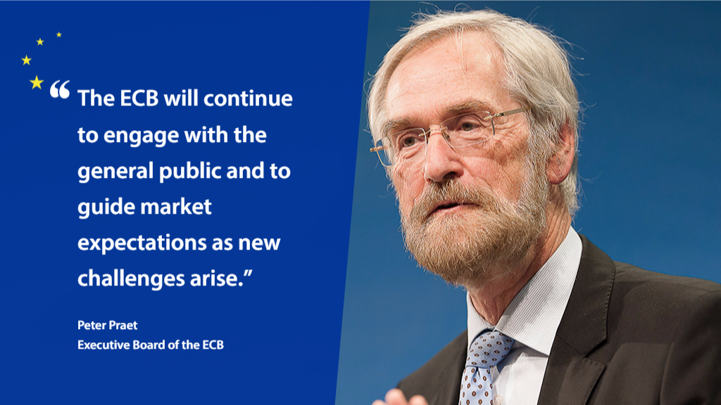 ecb's tweet photo. Peter Praet at #ECBCommsConference on how the ECB communicates its monetary policy and explains it to national audiences. Read full speech https://t.co/7LNvmKVGT5 https://t.co/Cmy0gElAJl