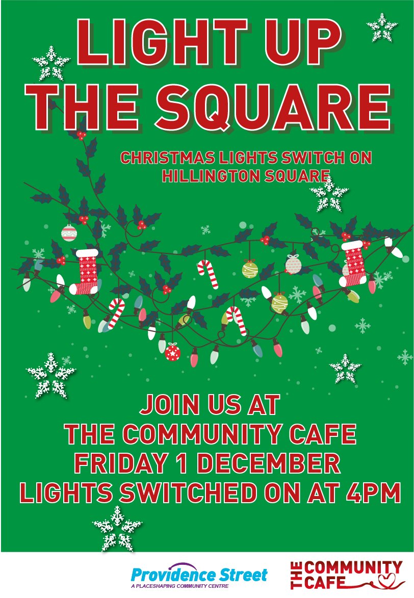 freebridge's tweet image. We’ll be switching on the Christmas lights once again on Hillington Square! Come join us and get festive with mince pies and a local choir!