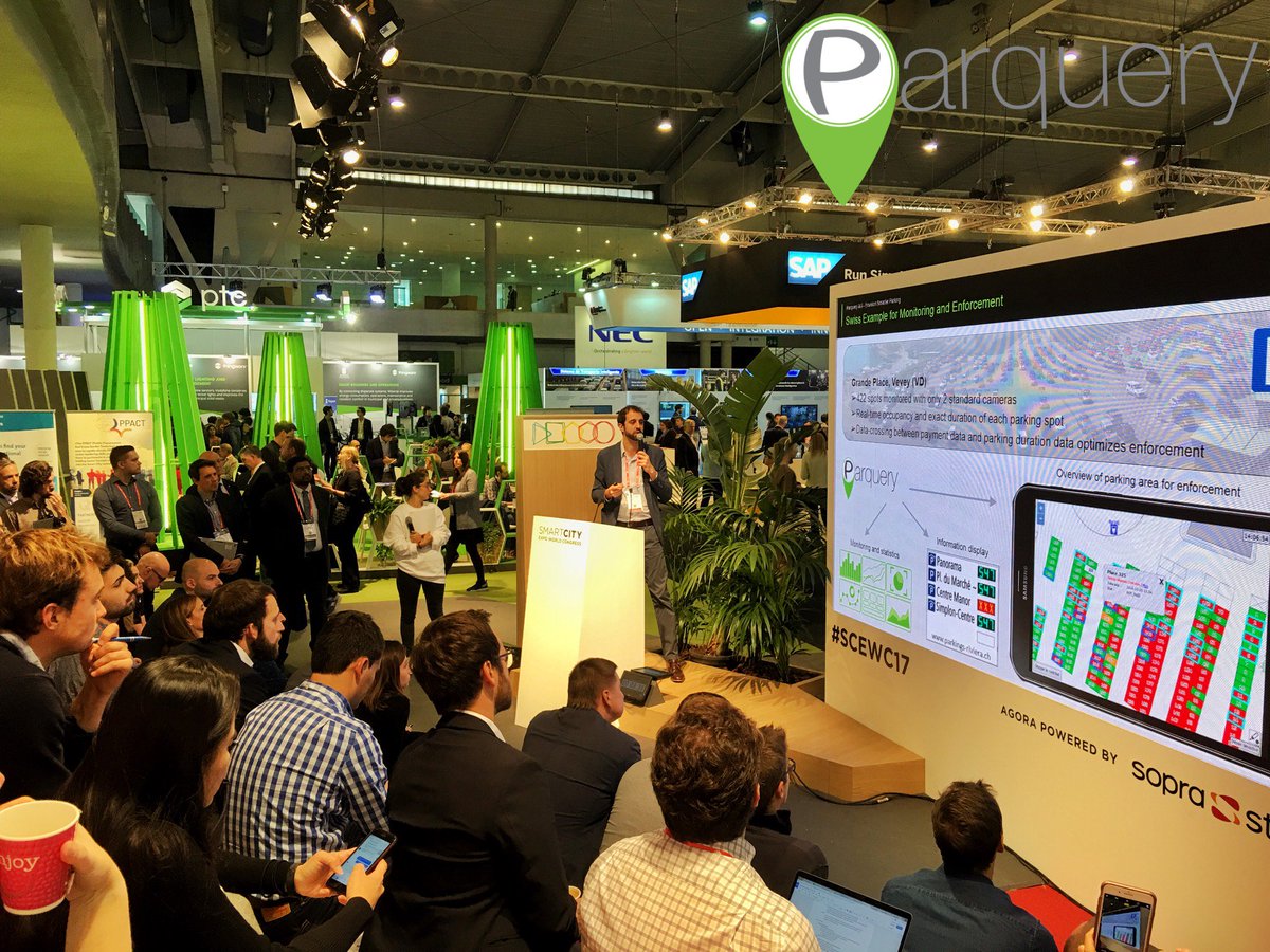 parquery's tweet photo. Our CEO Andrea Fossati had a #pitch at the @SmartCityexpo in #Barcelona today. We're very glad we had the opportunity to present us to a broader audience. #parquery #smartparking #smartcity @4YFN_MWC @ks_accelerator https://t.co/LRI9XRvRbA