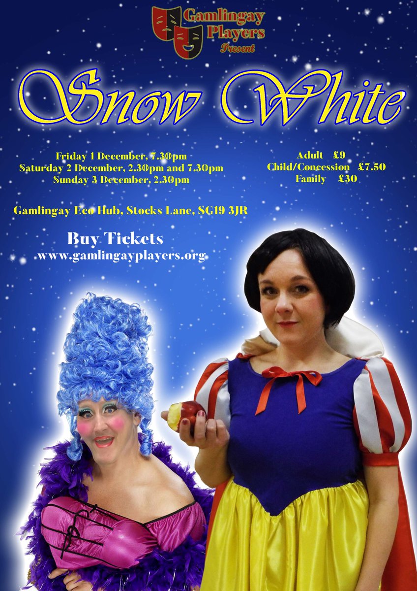 Tickets for the Sunday matinee of #SnowWhite the #panto are selling out fast, more tickets have been added online but be careful they don't all disappear! You don't want to miss out, especially on #LoveTheatreDay !