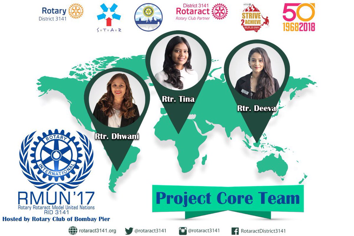 Rotaract3141's tweet photo. Presenting to you the Core Team for RMUN 2017
#Rotaract50 #RotaractMumbai #RMUN17 #RID3141 #MUN #RotaractMun #UnitedNations https://t.co/Ee1SCSpKME