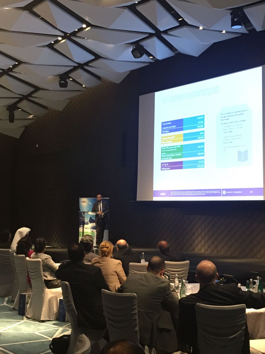 KPMG_Kuwait's tweet photo. Happening now! #LetstalkVAT - Technical training on #VAT readiness and implication. Our speakers take you through the VAT life cycle covering a detailed understanding of VAT in the region, implementation challenges and future compliance. #kuwaitcity #VATinKuwait https://t.co/lvnUyEGOOl