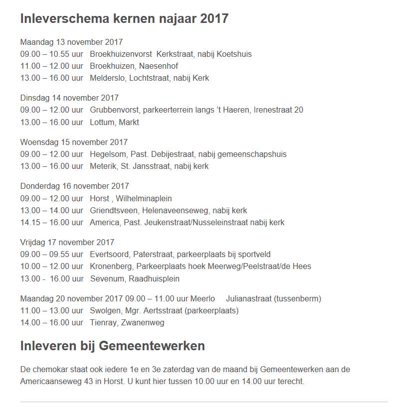 gemeenteHadM's tweet photo. Deze week kunt u uw klein chemisch afval inleveren in uw eigen dorp bij de chemokar. Woensdag 15 november 's ochtends in #Hegelsom en 's middags in #Meterik. Kijk voor het complete schema op onze website https://t.co/qyOqoDIwvT https://t.co/Y7E9uOfzn2