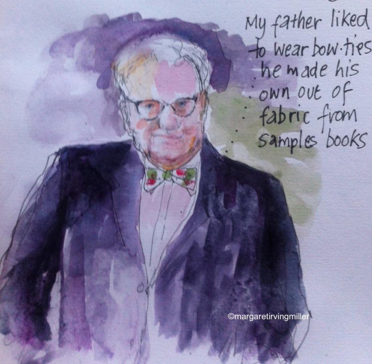drawmill's tweet image. #portraitnovember #watercolur#draw#sketch#bowties#memories#art#illustrate