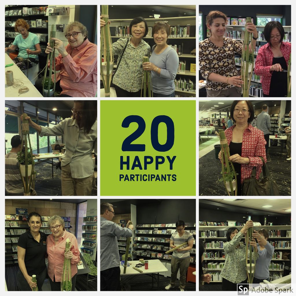 GiantGrass's tweet photo. Many happy participants made a #bamboo pot plant holder at the workshop. #giantgrass #kuringai #sydney https://t.co/2WfsKX52uy