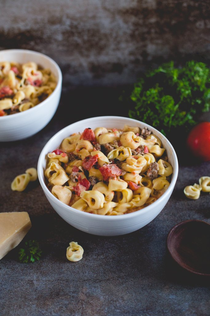 DiningIn's tweet photo. I️ was giving up on pasta and then I️ was introduced to this dish by my sister-in-law. I️ make this weekly!!! #restored #cheesesausagetortellini #pasta #whatsfordinner https://t.co/qtJRids8LZ