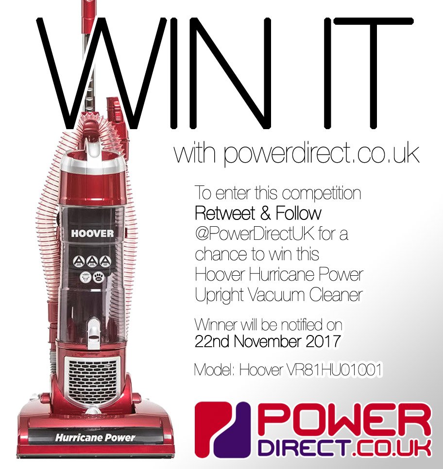 PowerDirectUK's tweet image. #WinItWednesday! Enter our #Free #Competition #Giveaway for a Chance to #Win a Hoover Hurricane Vacuum Cleaner. #RT &amp;amp; #Follow @PowerDirectUK