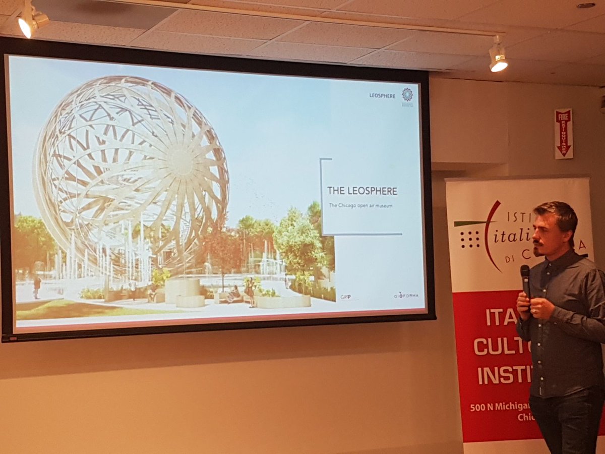 OrgoglioBrescia's tweet photo. All’Italian Cultural Institute di Chicago, #OrgoglioBrescia ha offerto un’anteprima di quello che sarà #Leosphere, raccontando la nascita del progetto, gli ideali che lo hanno ispirato e le prospettive che offre.

Paolo Franceschetti, @Giancatura, GIO' FORMA, GAPprogetti https://t.co/5PIYAVmxUB