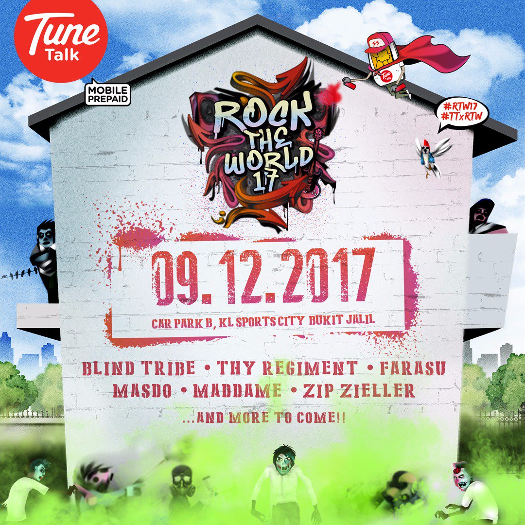 Rockheads! Disebabkan semua keep asking team #RTW17 siapa lineup, here you go! But its definitely more to come! Tickets on sale at Rock Corner @ The Gardens this 20th November! Do get your tickets now as you wouldn't want to missed this show! \m/ 

#TTxRTW17