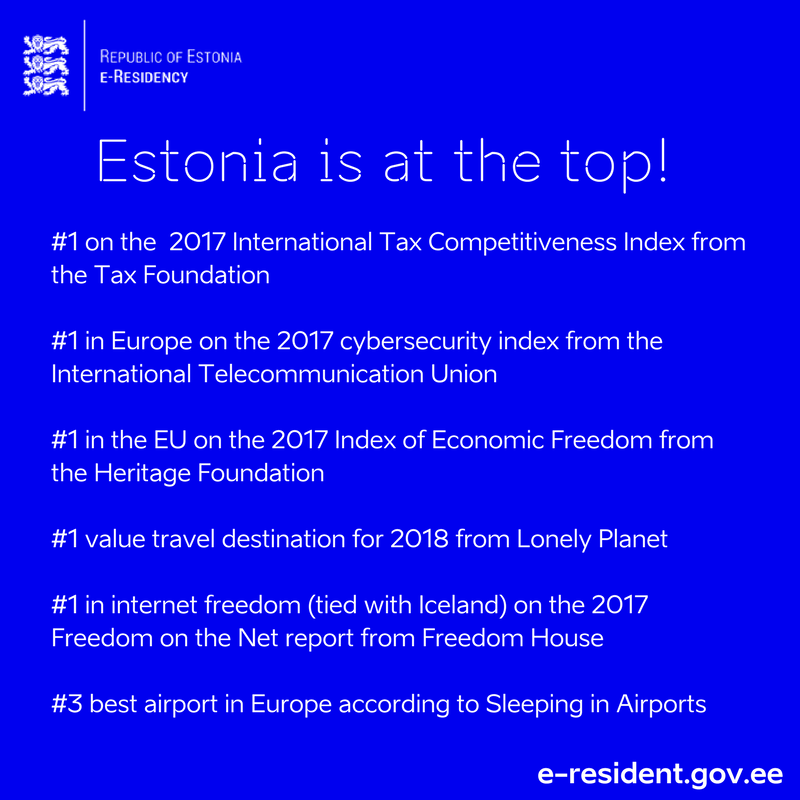 e_Residents's tweet photo. Estonia has received some great recognition this year! Thanks to all e-residents for being a part of our success! #eResidency https://t.co/80pRiMzVRQ