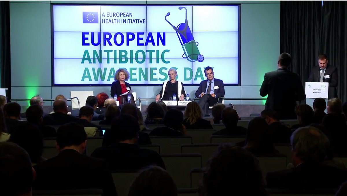 EU_Health's tweet photo. Last session of the #EAAD - stakeholders ask questions and engage in dialogue with the panel on #patientsafety, #education, #AMR awareness, consumer education, data and targets & the role of #healthcare professionals are discussed https://t.co/OfVLFJDBBI