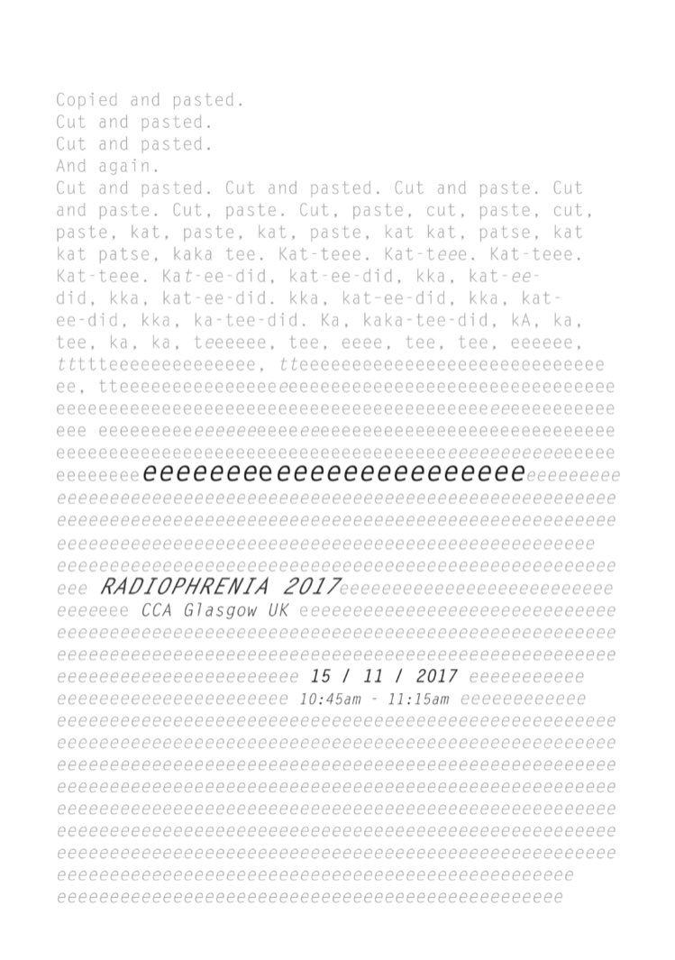 While I’m in Perth there’s a wee bit of me on Glasgow’s airwaves! Catch it <a href="/CivicRoom/">CIVIC ROOM</a> and <a href="/radiophrenia/">Radiophrenia</a> this week! <a href="/CCA_Glasgow/">CCA</a>