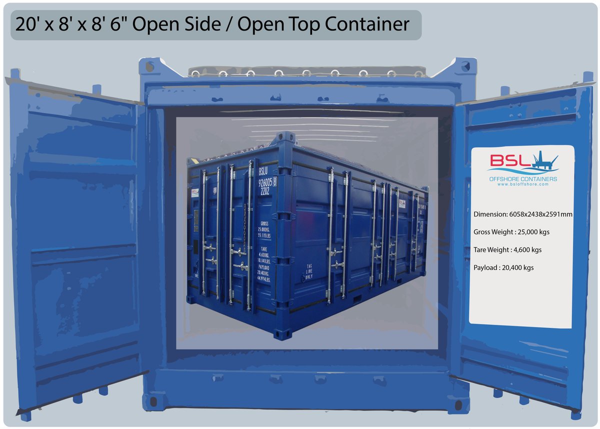 bsloffshore's tweet image. Having problems of loading heavy equipment? Open Side Containers is definitely your solution! 
#DNV271 #OFFSHORECONTAINERS