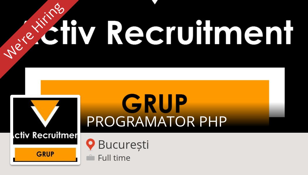 recrutareactiv's tweet image. #PROGRAMATOR #PHP (#București) workfor.us/1nh77i #job