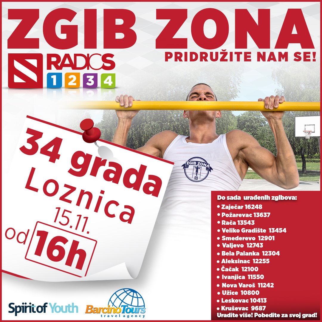 RadioS_2's tweet photo. Vidimo se u Loznici od 16h!
#ZgibZona #radios2 #zgibovi #barcinotours #spiritofyouth https://t.co/jC87MRqa5s