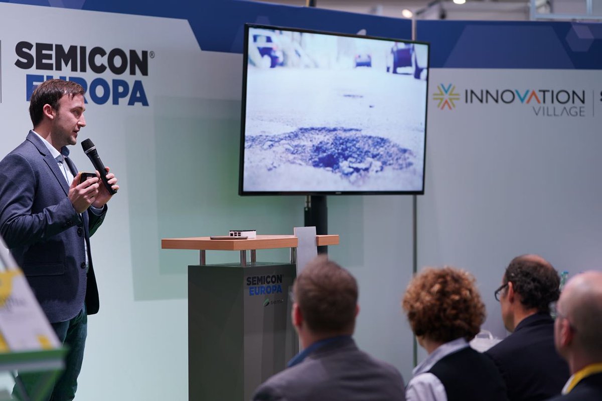 WifoeDresden's tweet photo. @CyfaceDE from #Dresden @SEMICONEuropa Hardware installed in bikes to detect road surface damages #hightechstartups #smartsystemshub #DoubleD #DDExcellence https://t.co/LAKEzbZdRS