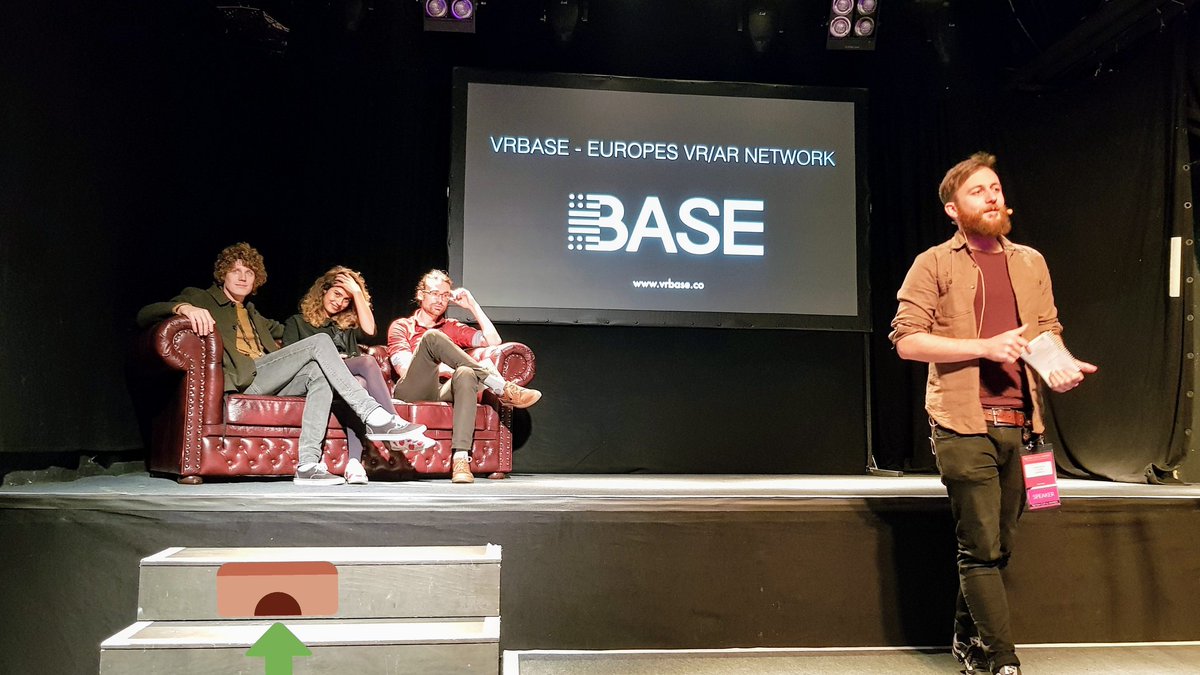 haloclineXR's tweet photo. So @SaraLisaVogl and @DaanKip from @vrbase as well as @left_big_toe from @realities_io and @unity3d are here in #Berlin on stage! They show at the @vrnowcon #stairway to #success! https://t.co/vLyb2HseJm