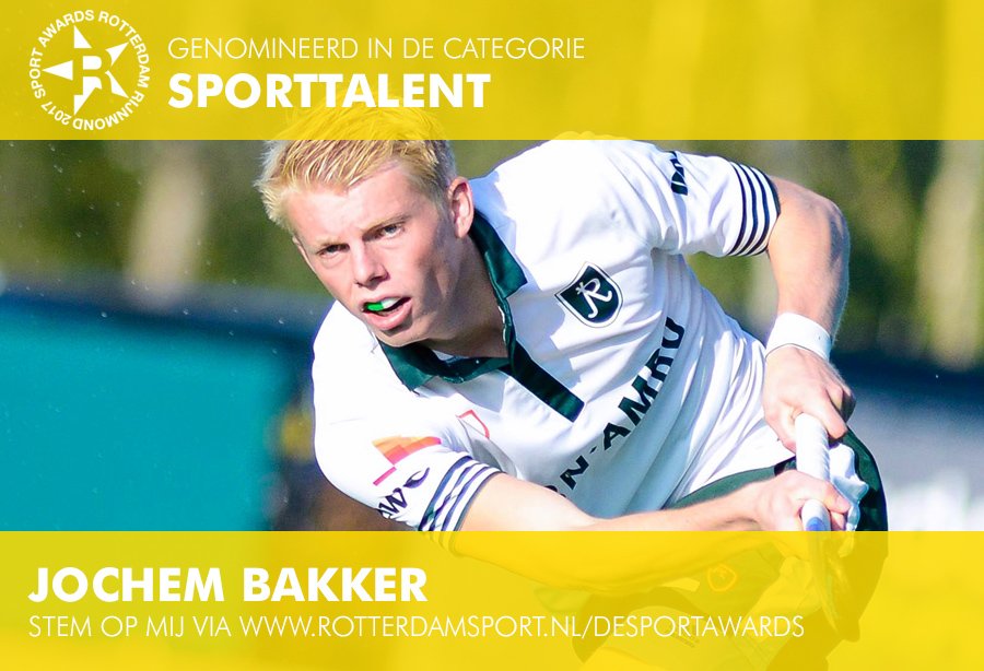 En helpen jullie ook onze teamgenoot <a href="/JochemBakker16/">Jochem Bakker</a> aan titel Sporttalent Rotterdam?