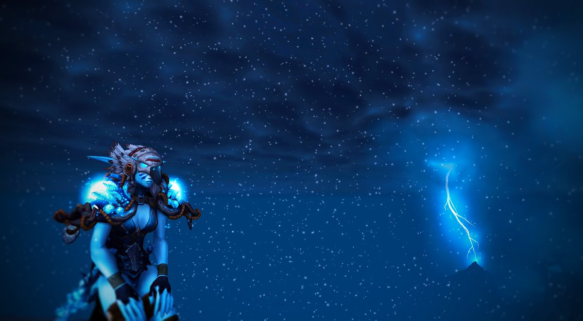 TaisseTea's tweet photo. There is thunder snow happening in Highmoutain and I'm a little chilly #wow #BattleForAzeroth #warcraft #worldofwarcraft https://t.co/6JFor64xot