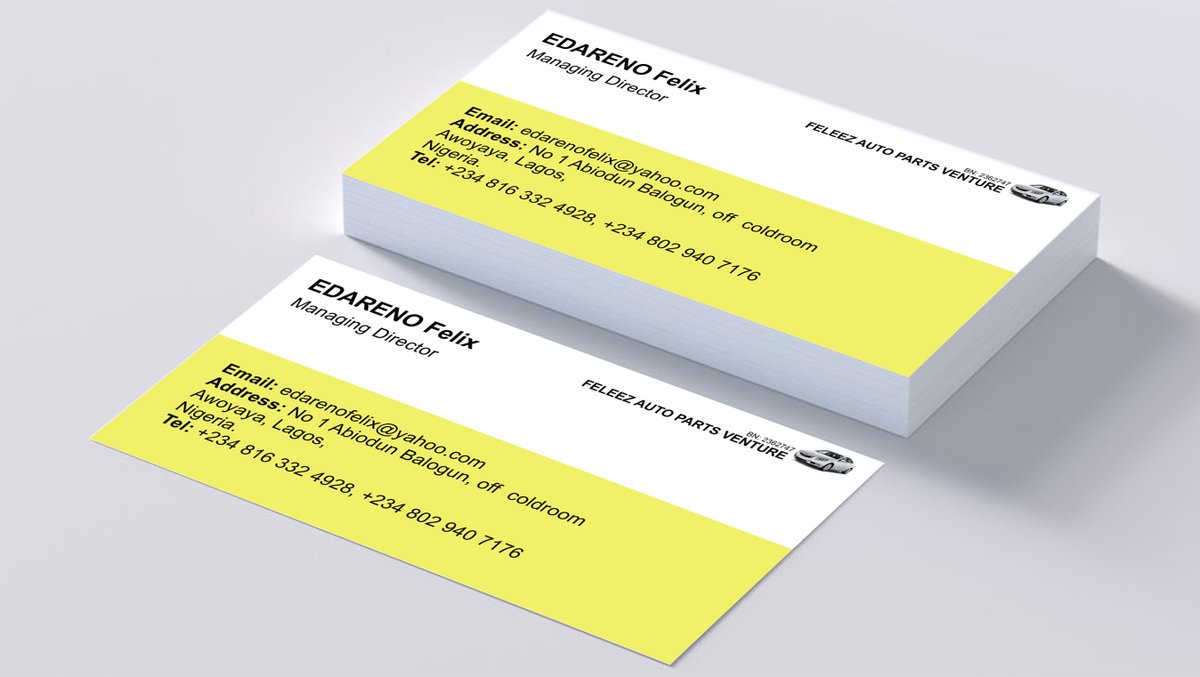 These single sided business cards for Mr Felix Edareno perfectly describe the popular saying “less is more”…
Very simple and chic.
#printmagic #printlovers #designs #entrepreneurs #businesssmart #outstanding #uniquedesigns #affordabledeliveryacrossNigeria #freedeliveryinLagos