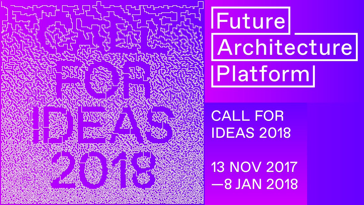 CALL FOR IDEAS 2018 for #architects, #designers, #curators, #urbanists and all with fresh ideas for the future of architecture. Become a part of the European Architecture Program by 20 members across Europe! #applynow #callforideas2018 More at bit.ly/1WYB7oc