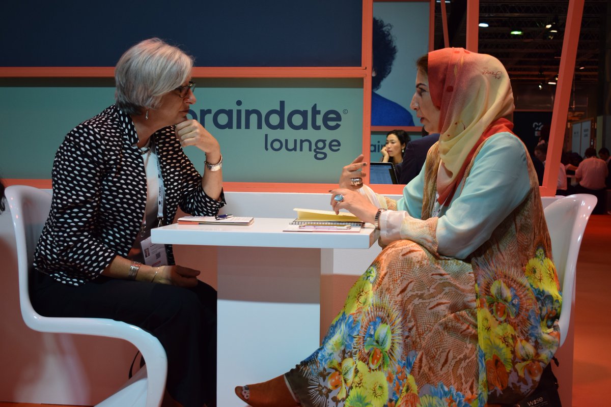 WISE_Tweets's tweet image. #Braindates at #WISE17 are going well. Drop by the majlis at @qncc to be a part of the exchange! @e180