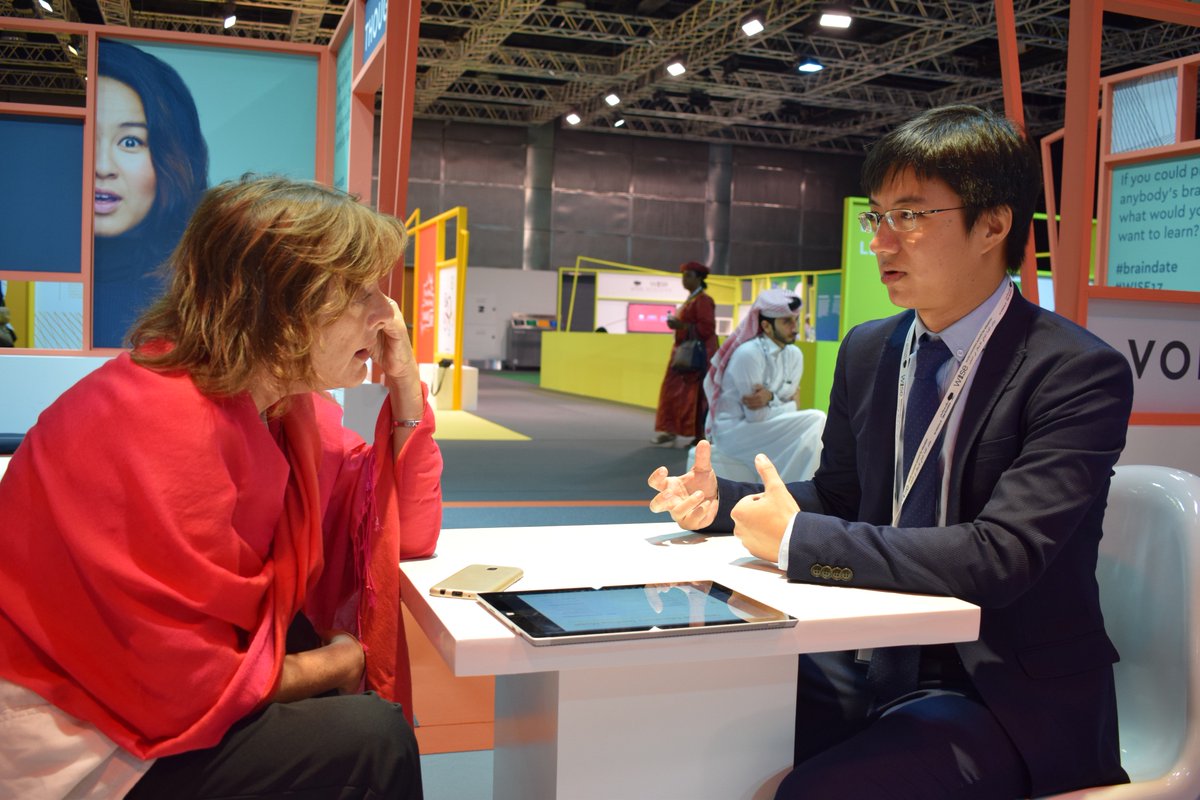 WISE_Tweets's tweet image. #Braindates at #WISE17 are going well. Drop by the majlis at @qncc to be a part of the exchange! @e180