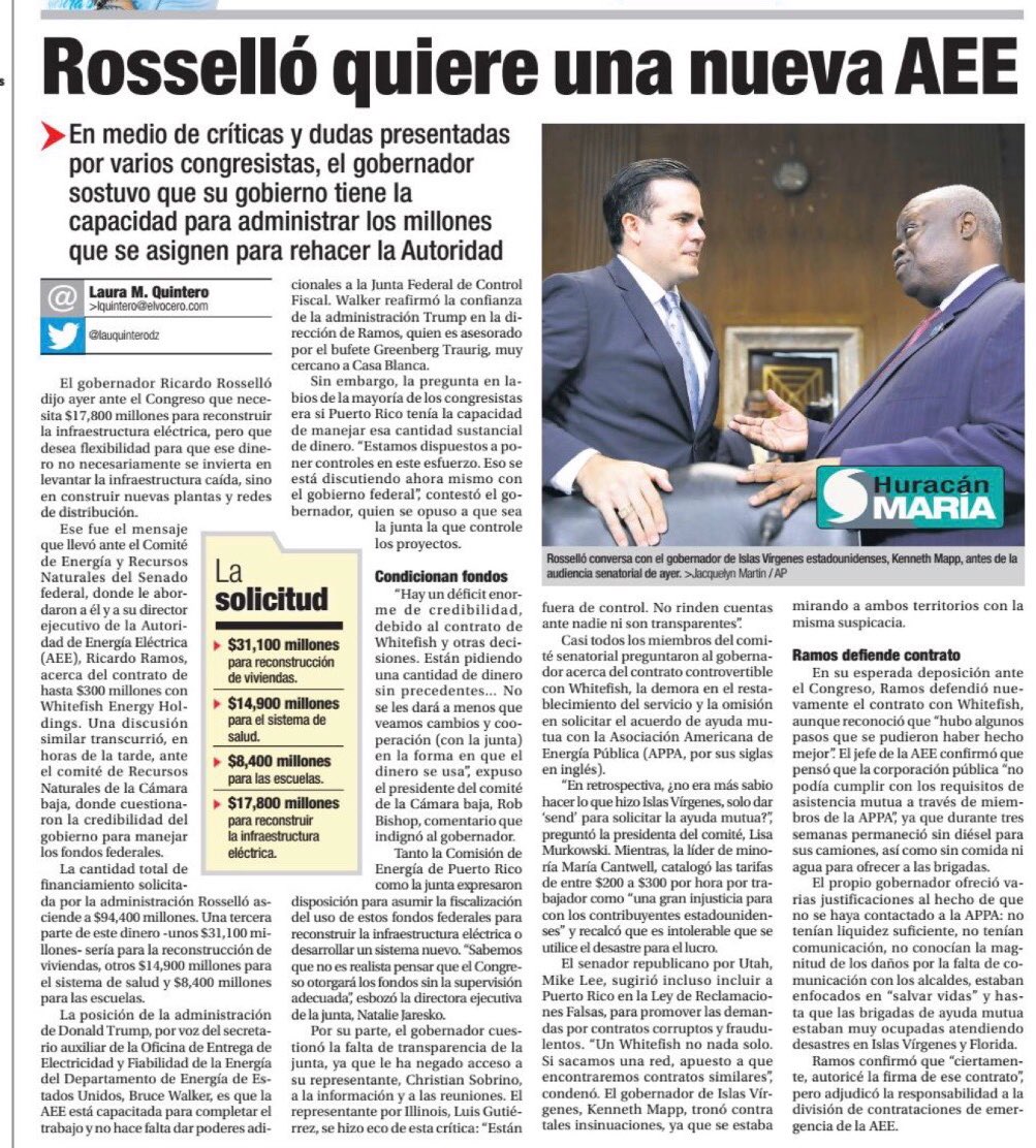 ricardorossello's tweet photo. La realidad que enfrentamos con el sistema eléctrico nos da la oportunidad de construir un nuevo sistema más fuerte y eficiente. https://t.co/mIouhMqExy