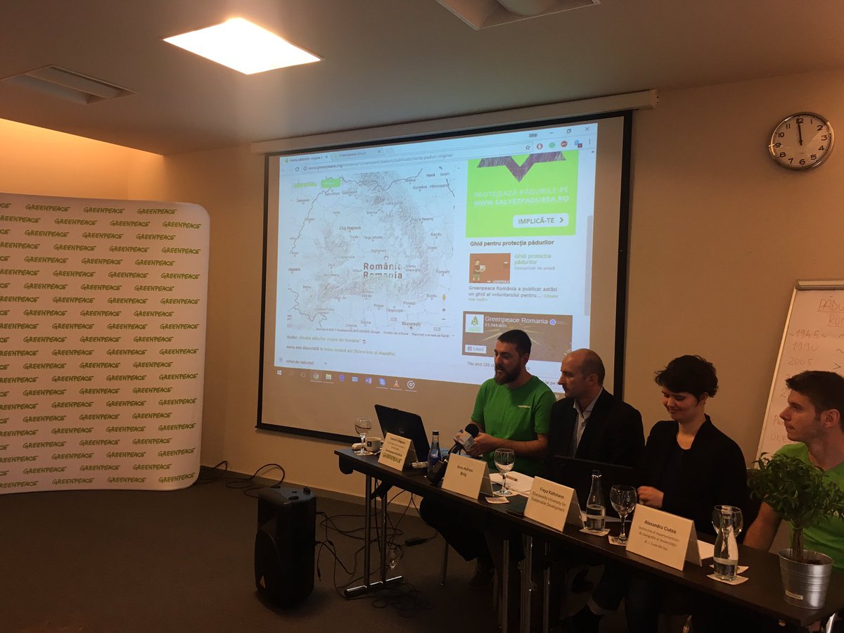 GreenpeaceRO's tweet photo. Today we launched the map of potential primary/virgin forests of Romania. We urge the Forestry ministry to start an inventory and protect them: almost 300 000 hectares! #virginforests #standforforests https://t.co/zxgZtOP2dx