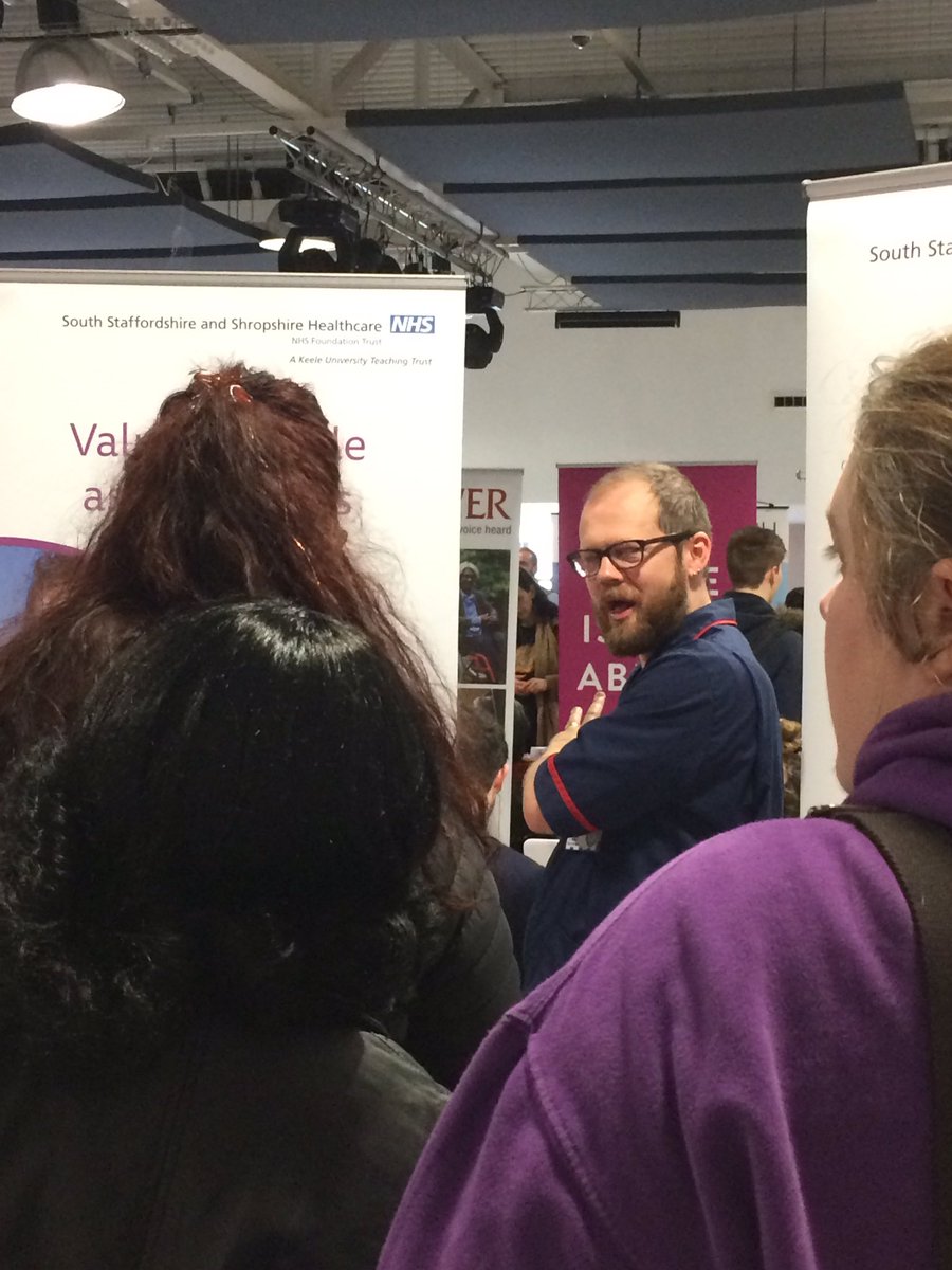 CareersSSSFT's tweet photo. A really busy morning with the students at Staffordshire Uni learning about #turnlivesaround @sssftnhs Adam speaking so passionately about specialist Family services #futurefest2017 https://t.co/ftPLlnnoMy