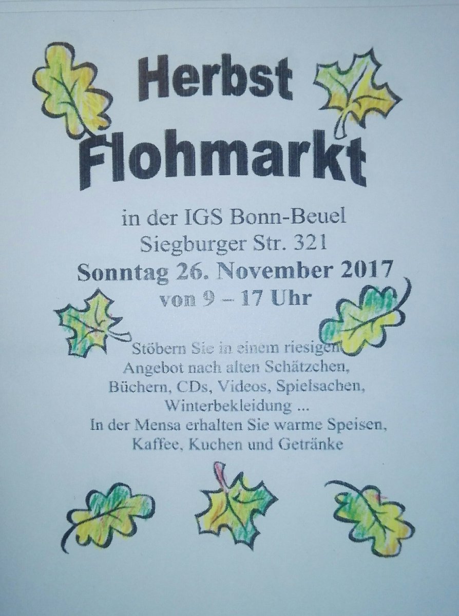 Wilhelm Voigt Jetzt Schon Vormerken Flohmarkt An Der Integrierten Gesamtschule In Beuel Igs Bonn