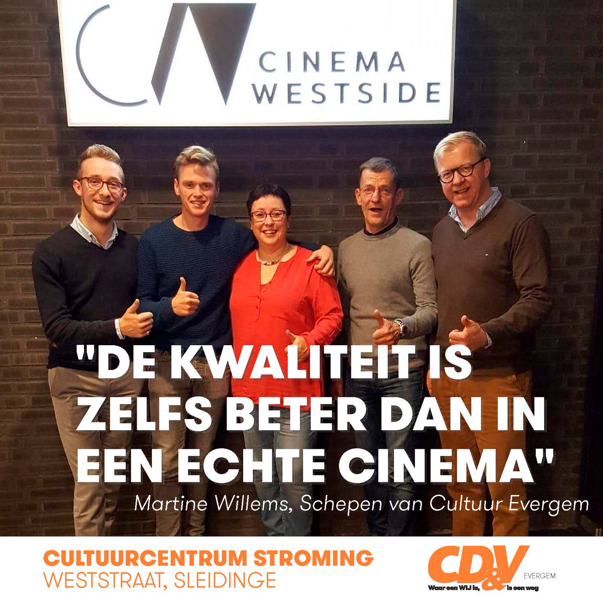 SvenRoegiers's tweet photo. CINEMA WESTSIDE
Tickets &amp; info: https://t.co/nuYwXV3NJS
#Evergem #Sleidinge
@cdenv @JONGCDENV https://t.co/GgAQ3Zyrp5
