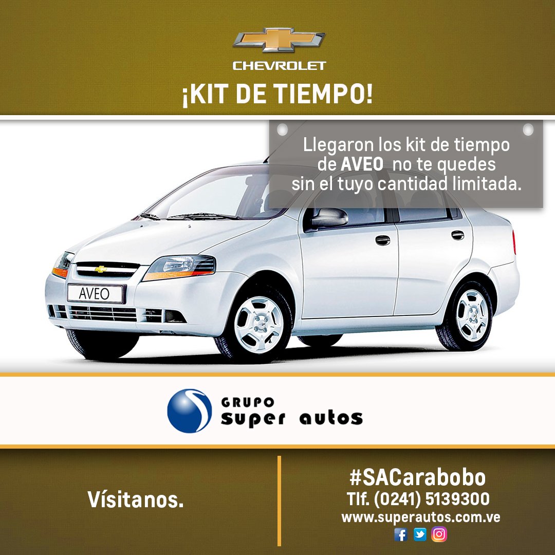 SACarabobo's tweet photo. Llegaron los kit de tiempo de AVEO  no te quedes sin el tuyo cantidad limitada con el mejor servicio calidad y comodidad https://t.co/NyxQx3pmYw