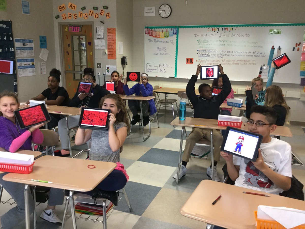 ReneeFetes's tweet photo. 6th graders use SOS strategy 'Myth Busters' to make a statement about equivalent fractions and ratios! One class held signs "BUSTED" or "CONFIRMED"... another class chose their own red and green images to form their opinion! #EIMS #SpotlightOnStrategies #BUSTED @AnsonEa23 https://t.co/DckjYajBWz