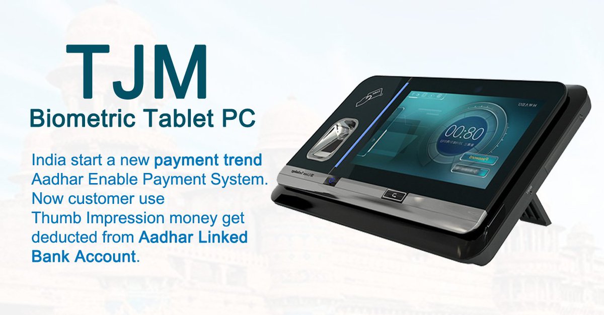 VieTechnology's tweet photo. India start a new payment trend Aadhar Enable Payment System. Now customer use Thumb Impression money get 
deducted from Aadhar Linked Bank Account.
#BiometricTabletPC #AadharPay #UPIpaymentSystem #BiometricTabletPCmanufacturer #AffordableBiometricTabletPC https://t.co/iYVLdbgMB5
