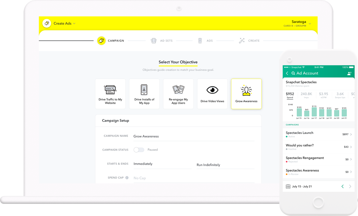 AgenceOnlySo's tweet image. #Snapchat propose une nouvelle version de son Ads Manager : blogdumoderateur.com/snapchat-ads-m… #SocialMedia #CM