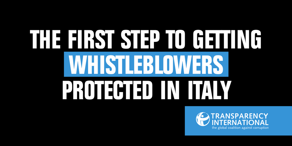 anticorruption's tweet photo. GREAT NEWS!! 🇮🇹 #Italy approved a law to protect #whistleblowers! Finally it recognised those who report #corruption need protection. Congratulations to @transparency_it for fighting for this! 💪 https://t.co/5PcQ2aJ0Xk