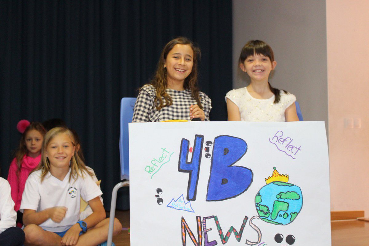 asvtweets's tweet photo. Ms. Kornobis' class (4 Blue) recently prepared an assembly on reflection and respect. The students anchored a news program and various newscasters highlighted how to be reflective in various settings around the school. #ASVvalues #ElementarySchool #ASVassemblies https://t.co/g5pblPg7Tu