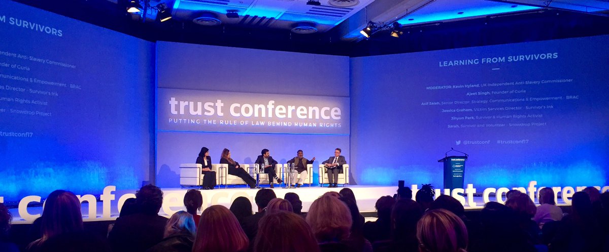Learning from Survivors of #HumanTrafficking today @TR_Foundation #trustconf17 impunity of perpetrators must end