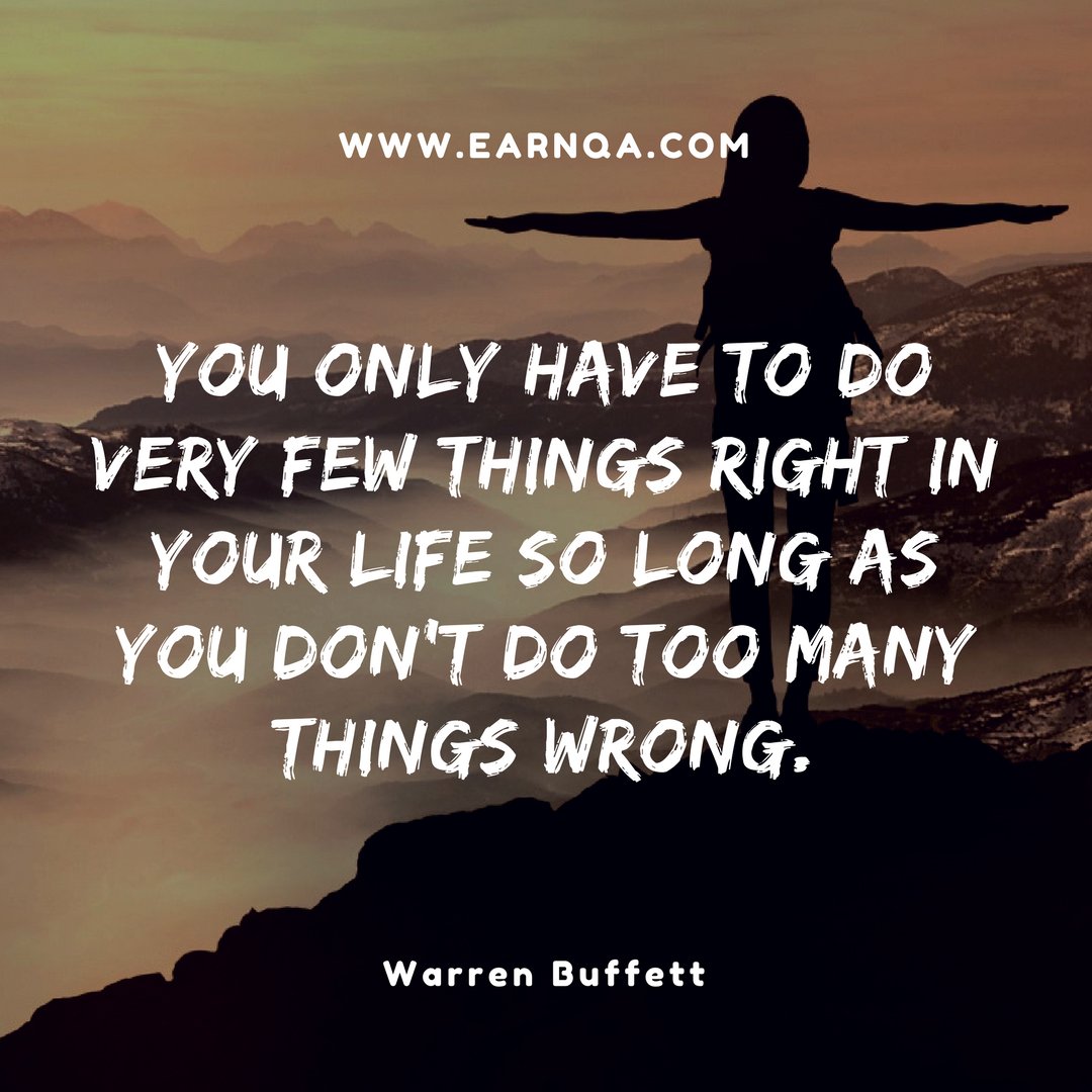 You only have to do a very few things right in your life so long as you don’t do too many things wrong #SoftwareDevelopment