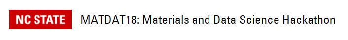 RSC_MolEng's tweet image. MATDAT18: Materials and Data Science Hackathon – NSF-funded hackathon bringing together materials and data scientists to solve data-driven problems. May 2018. Alexandria, VA, USA. All expenses paid! Apply now at matdat18.wordpress.ncsu.edu #matdat18 #hackathon #nsf