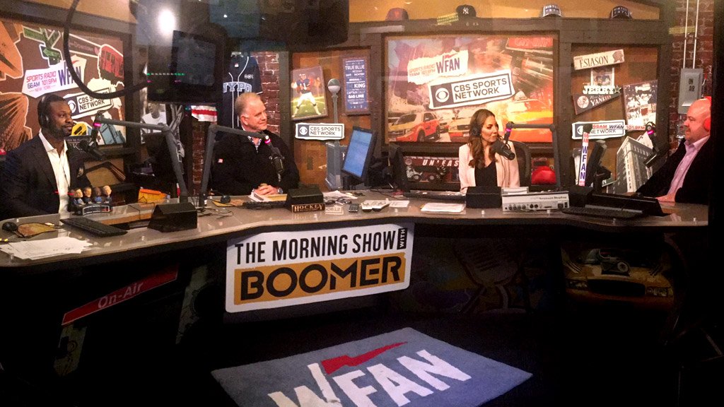 WFAN660's tweet image. NEW TO #WFAN: @BartScott57 @MaggieGray @ChrisCarlin join @7BoomerEsiason on @WFAN660 to talk about becoming the new sportradio afternoon crew in #NYC starting Jan. 2, 2018: cbsloc.al/2zFjKD8