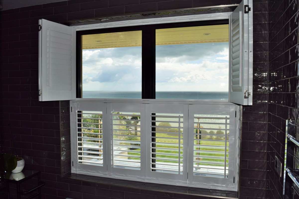 ShutterShackUK's tweet photo. Room with a view! Waterproof Bathroom shutters installed by The ShutterShack https://t.co/DrhXfBuGaa https://t.co/JLjgwKdyTg