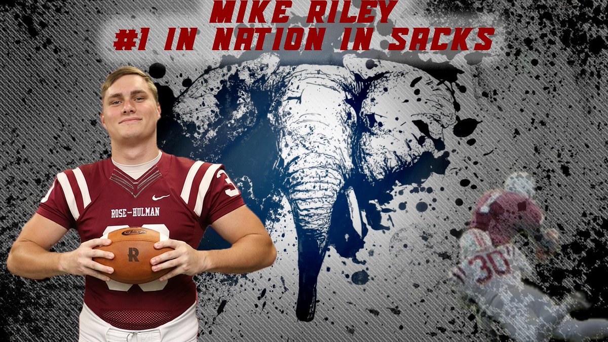 RoseHulmanFB's tweet photo. Rose-Hulman's Mike Riley 1st in NCAA in Sacks!  #SpreadD https://t.co/3C3oye7DML