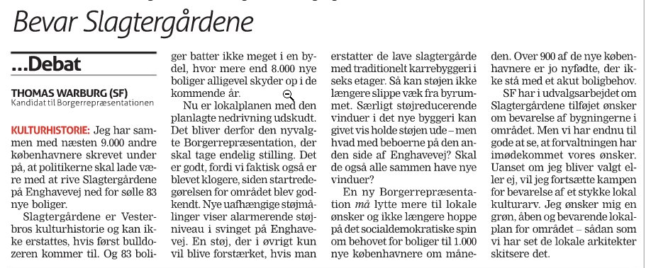 twillumsgaard's tweet image. Så kom Slagtergårdene på Vesterbro med i valgkampen - ved @thwarburg fra SF: facebook.com/groups/1878753… #Kbhpol #Kv17