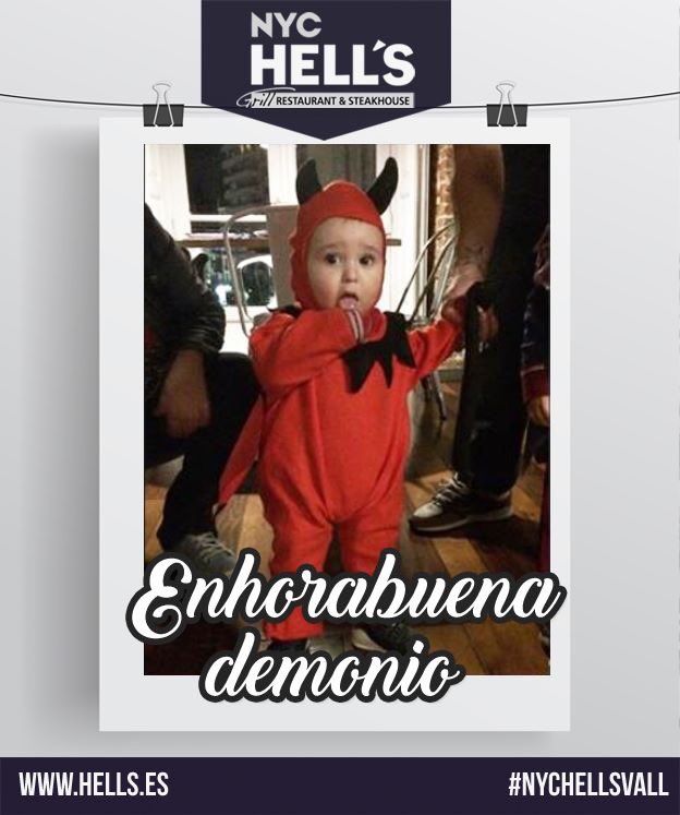 En el infierno este pequeño demonio es el ganador de nuestro sorteo de Halloween, cena/comida para dos ¡marchando! #nychellsvall