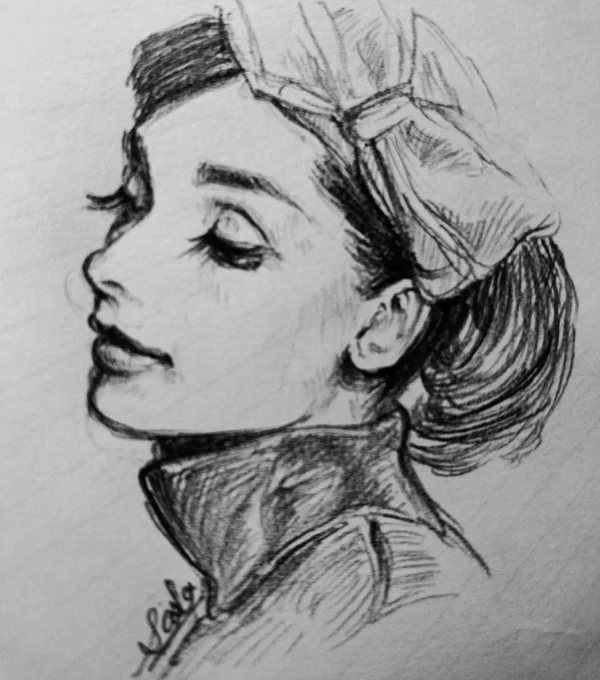 突然、オードリーヘップバーンを描きたくなった 