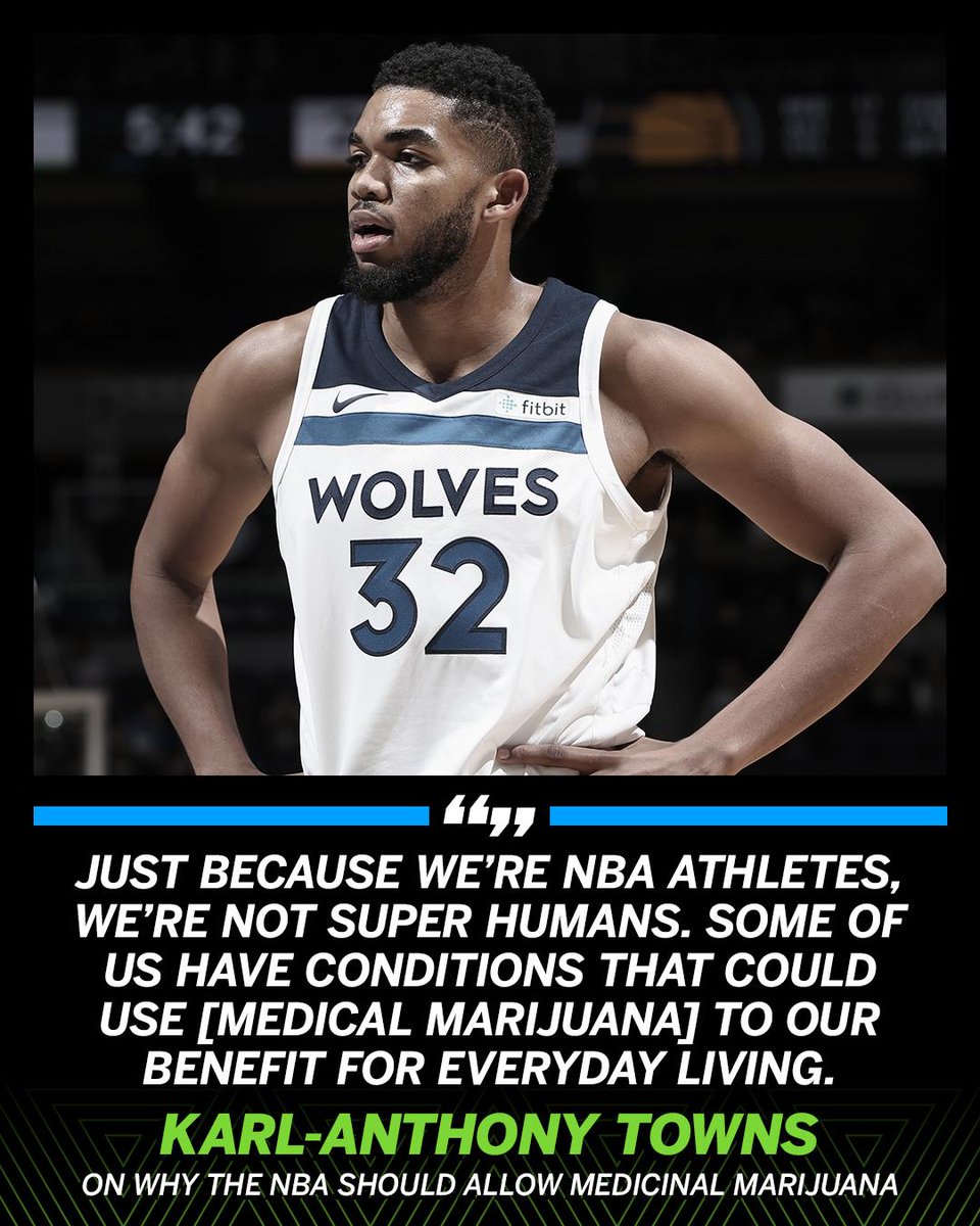 KAT believes the NBA should allow players to use marijuana for